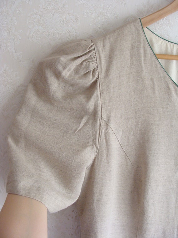 Vintage Linen Beige Dirndl Dress, Traditional Ger… - image 5