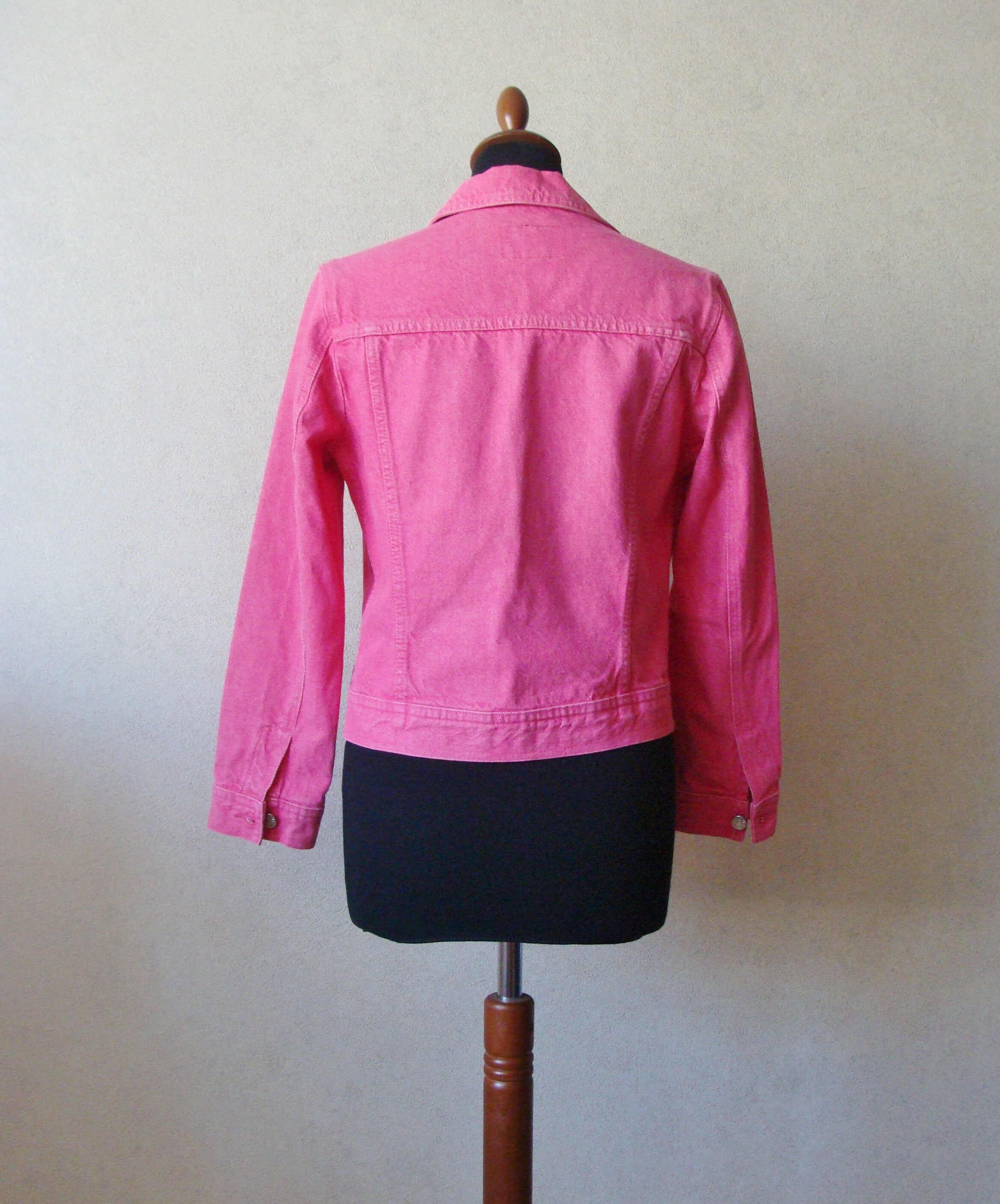Pink Denim Jacket Vintage Women Pink Jean Jacket XS/ 34 36 