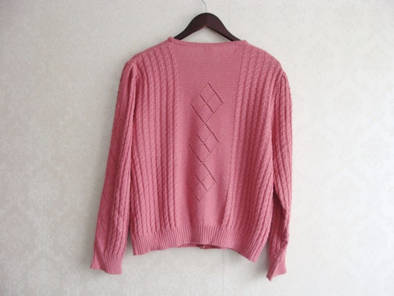 Pink Austrian Knit Cardigan, Vintage Trachten Fol… - image 9