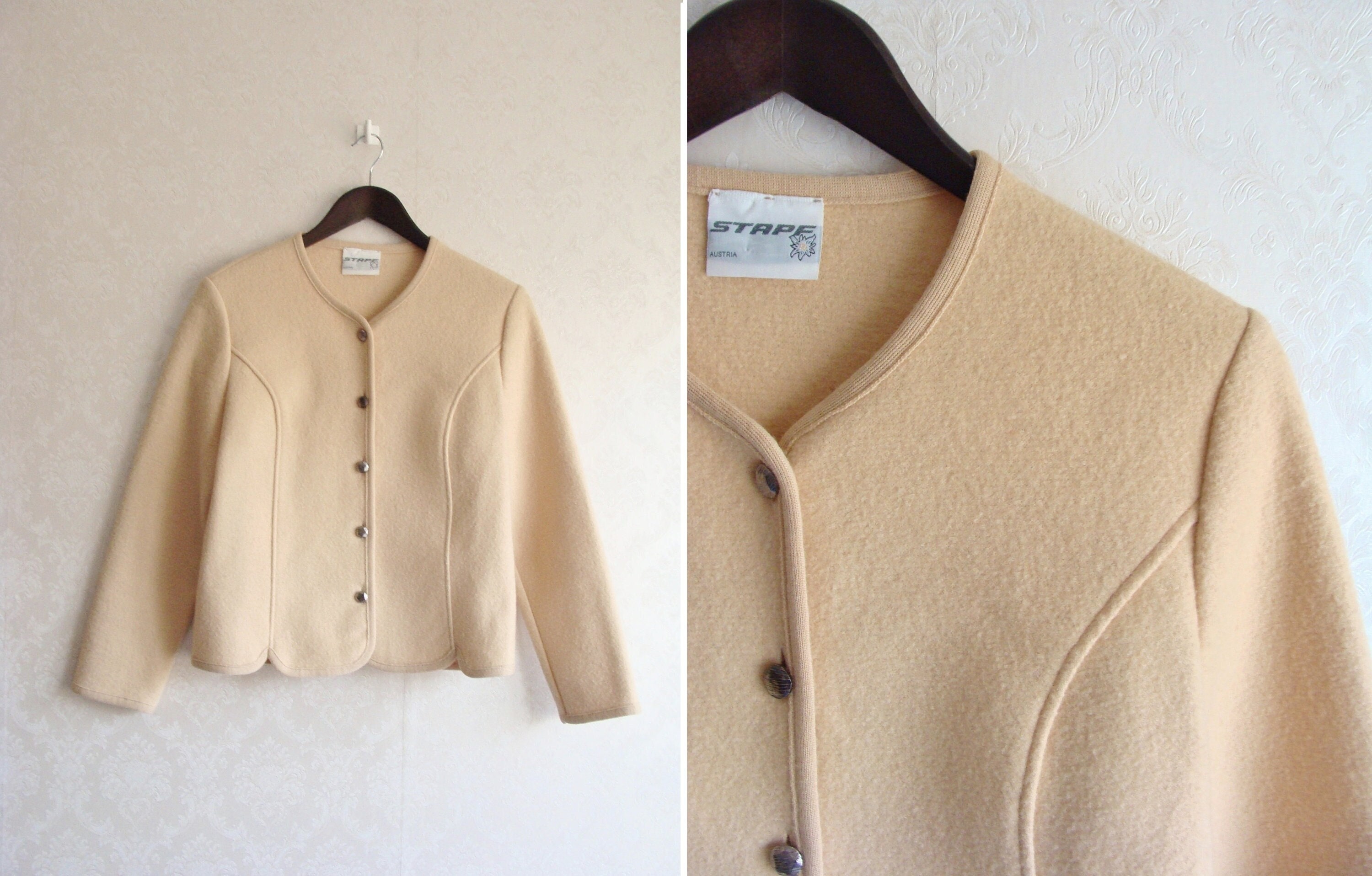 women's boiled wool sweater jacket