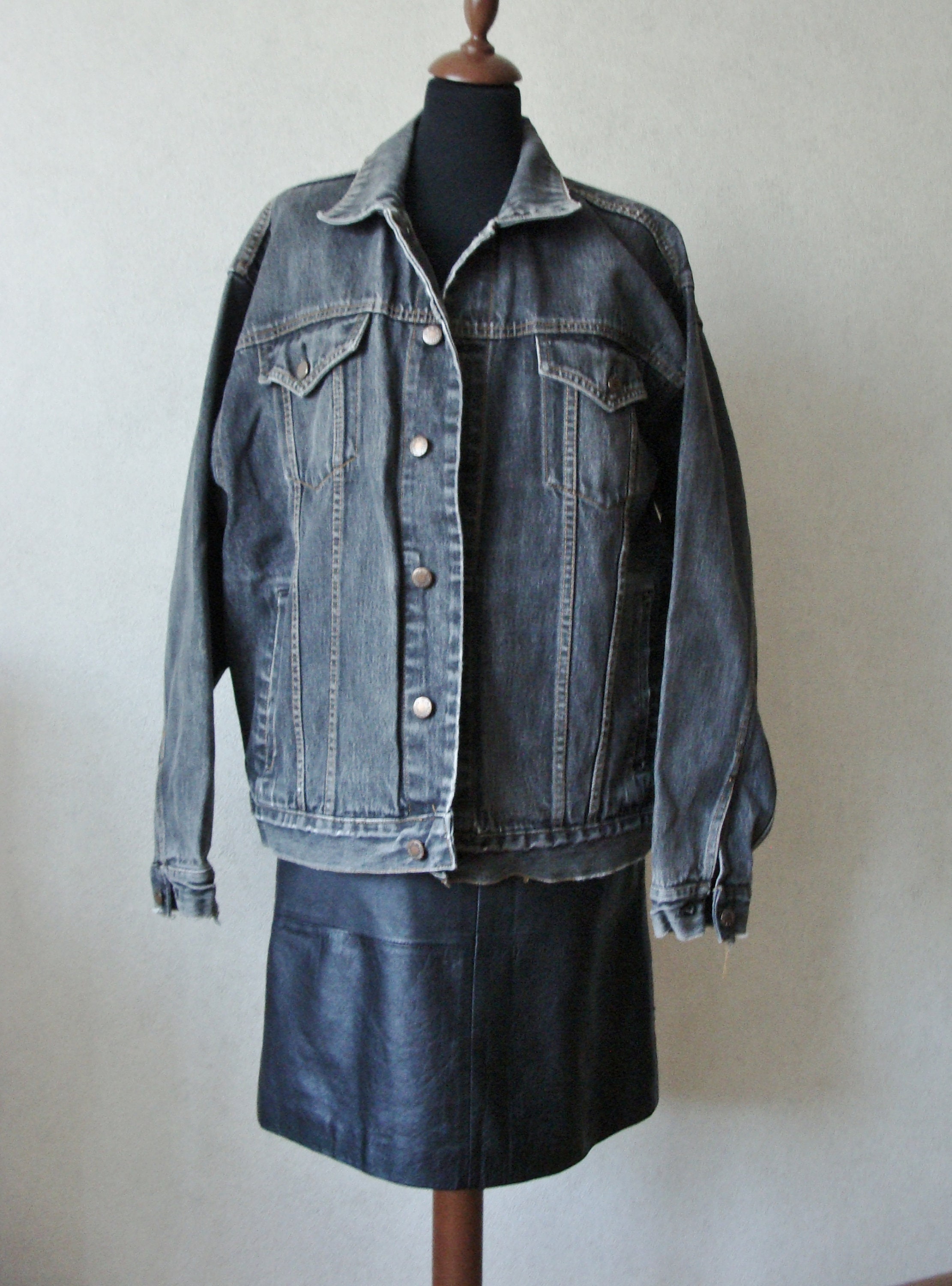 vintage 90s bold long denim jacket - Jackets & Coats