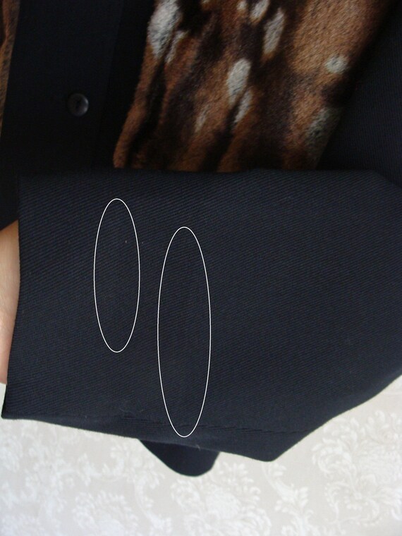 Vintage Fur Paneled Jacket, Black Patchwork Fur J… - image 8