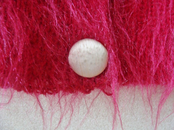 90s Pink Mohair Sweater Cardigan, Oversized Fuzzy… - image 9