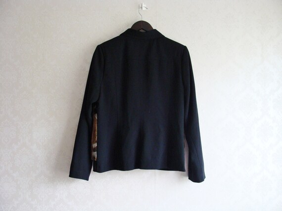 Vintage Fur Paneled Jacket, Black Patchwork Fur J… - image 7