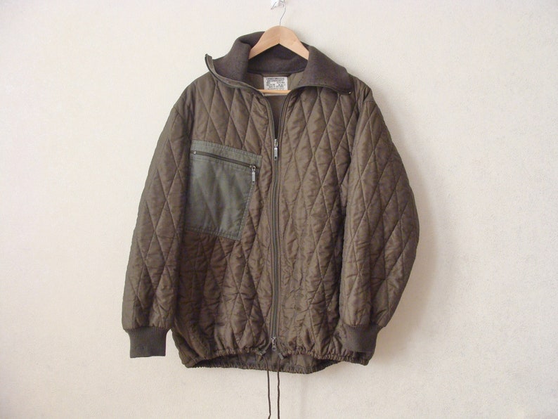 Quilted Green Army Liner Jacket Vintage 90s Military Coat Etsy