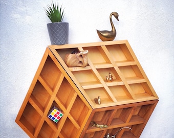 Portaspezie / Espositore in miniatura / Mensola cubo rubik / Illusione 3D / Montaggio a parete