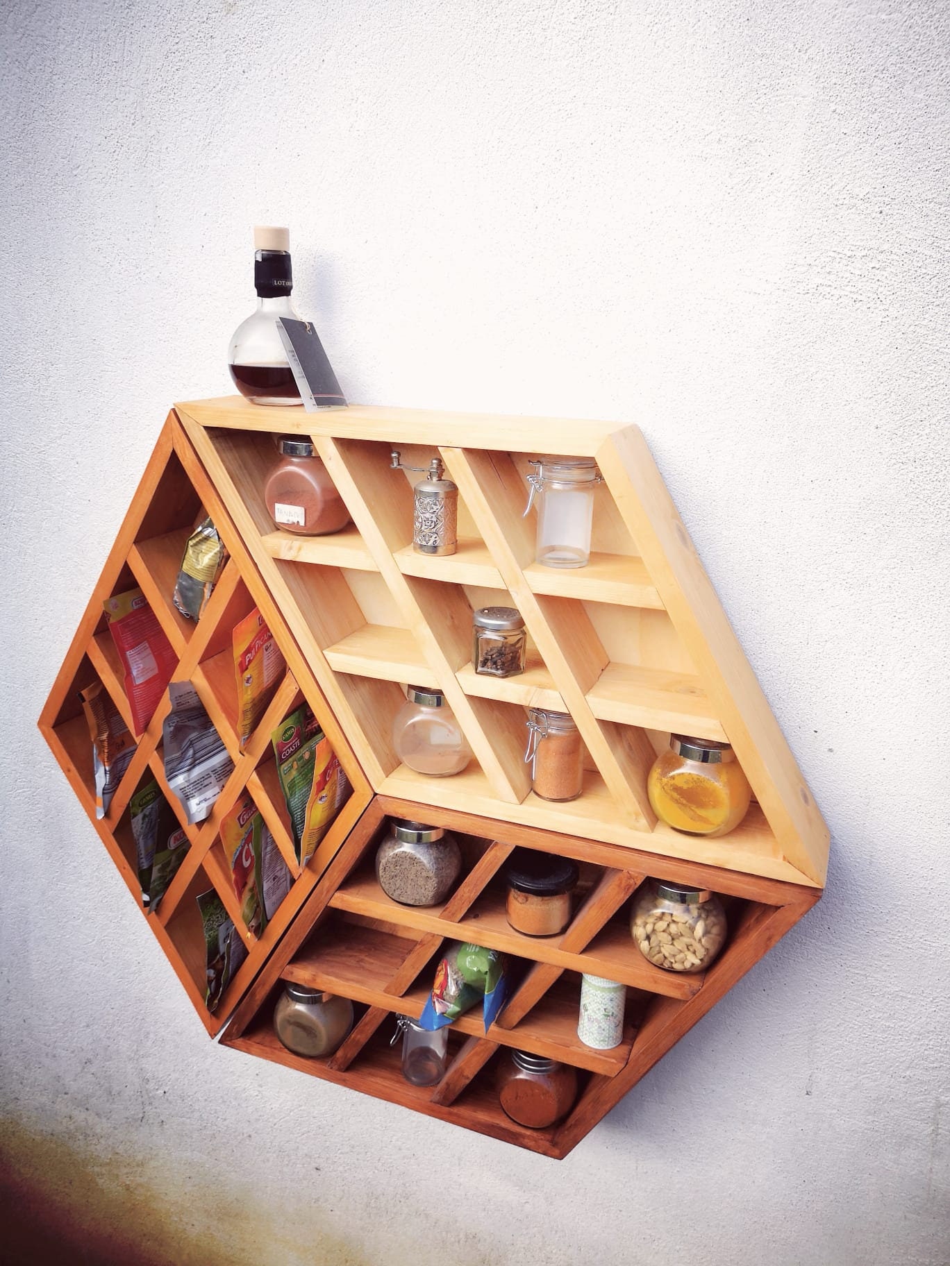 Spice Rack / Miniature Display Shelf / Rubik Cube Shelf/ 3D Illusion ...