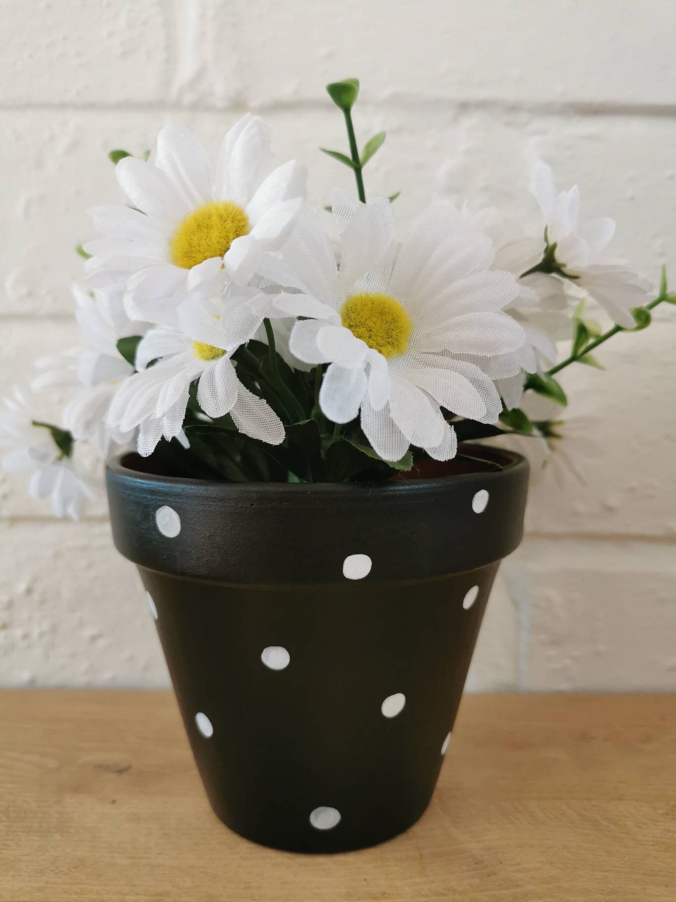 Polka dot plant pots hand painted terracotta pots with polka Etsy