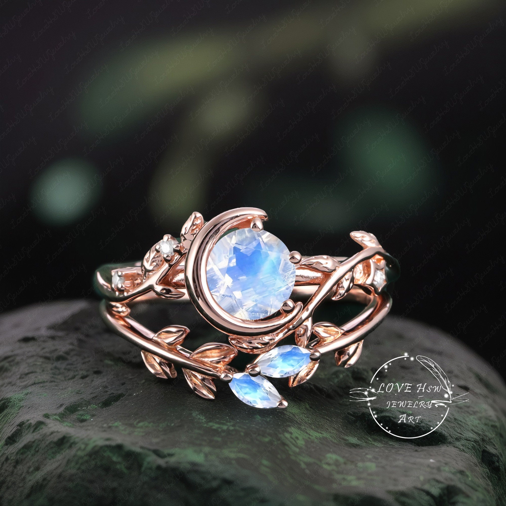 Star Moonstone Ring - Etsy Star Moonstone Ring - Etsy