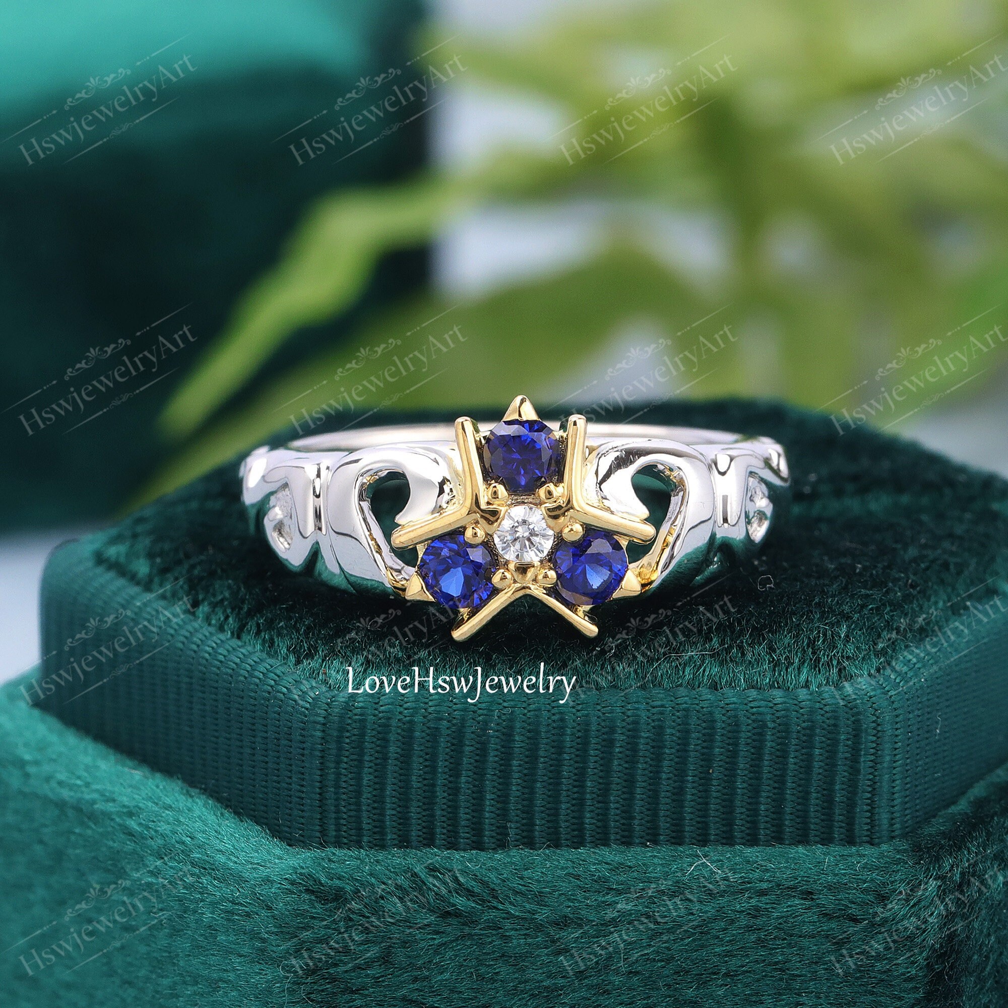 Triforce Zora s Sapphire Spiritual Stone Diamond Moissanite