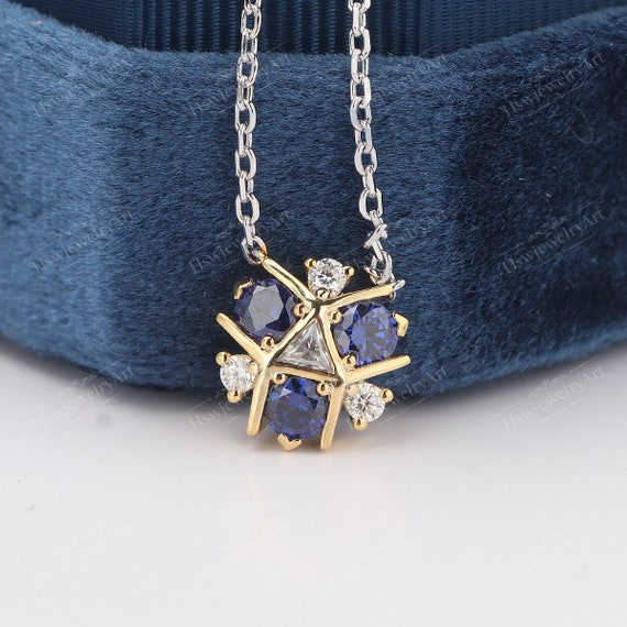 Triforce Zora's Pendant Sapphire Spiritual Stone Diamond