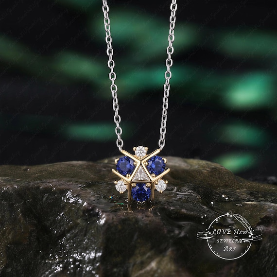 Triforce Zora's Pendant Sapphire Spiritual Stone Diamond