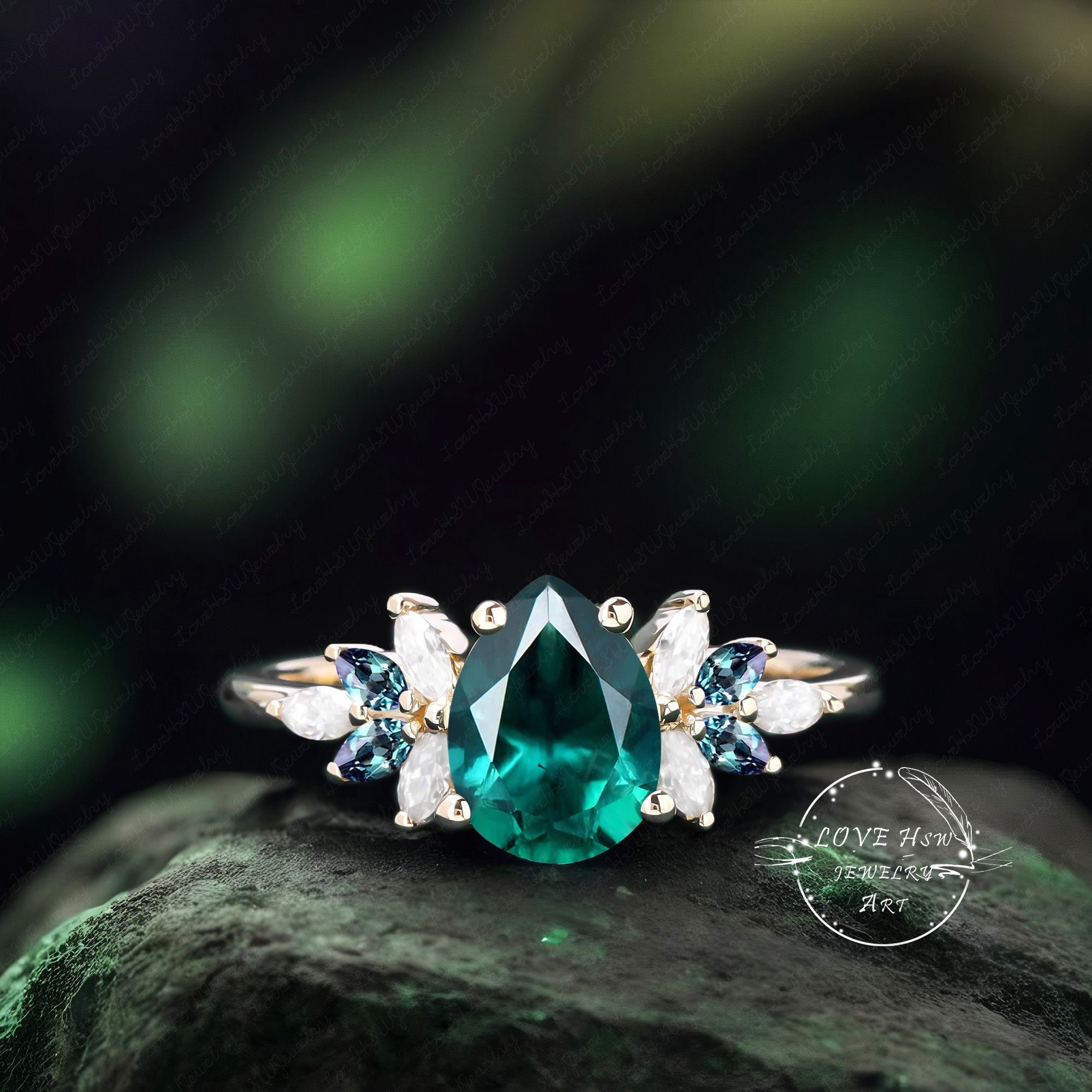 Anillo con piedritas alrededor hotsell