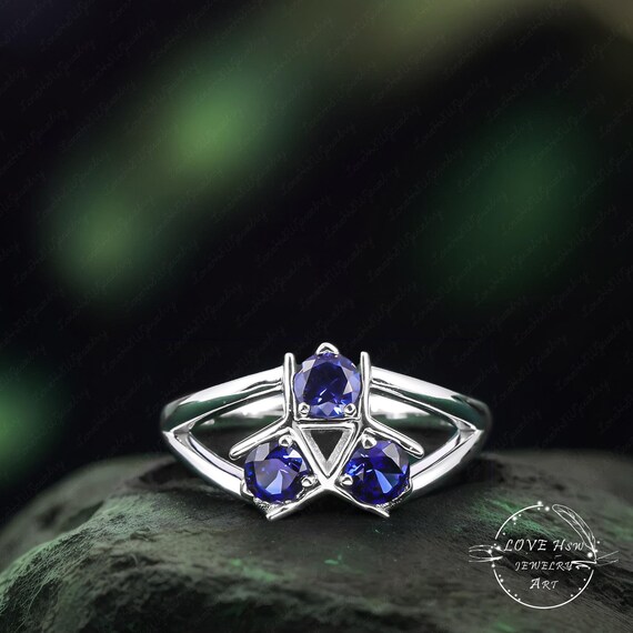 指輪・リング togo old button ring no.3 Zora's Sapphire Spiritual Three Stone Legend of Zelda Inspired
