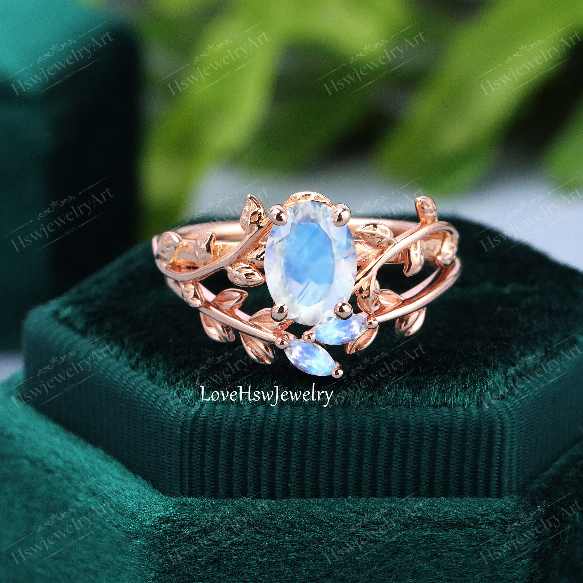 Diamond Gemstone Princess Cut Moonstone Oval Moonstone Engagement