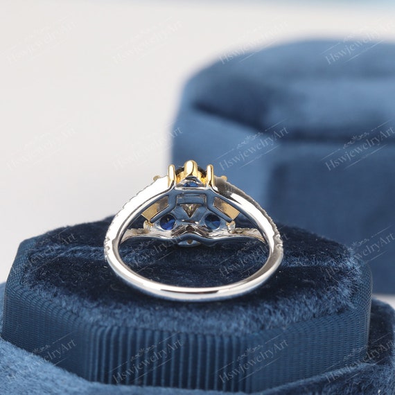 Triforce Zora's Sapphire Spiritual Stone Moissanite Custom Ring