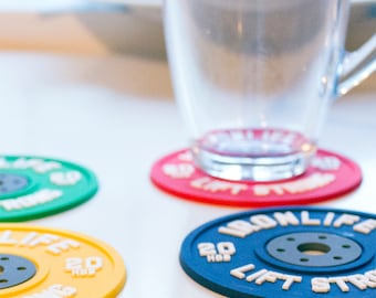 Weight Plate Coasters, Weight Plates Gym Gifts For Men Him, Gym Gifts For Women, Funny Gym Gifts, Fitness Funny Coaster Drinking Gifts