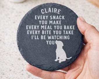 Dog Lovers Gift,  Personalised Engraved Slate Coaster Customised