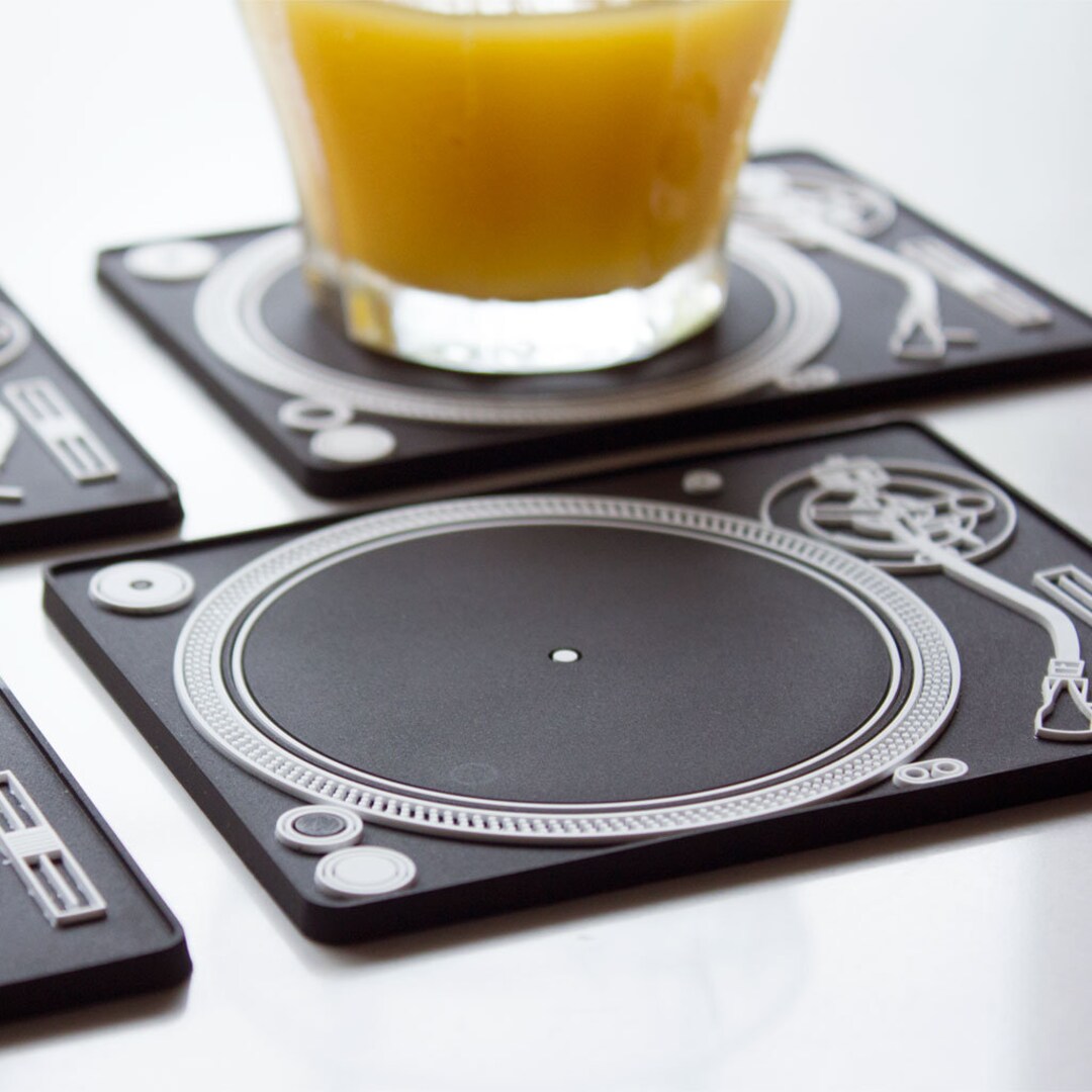 Vinyl Record Player Coaster, Vinyl Records Turntable Funny Coasters ...