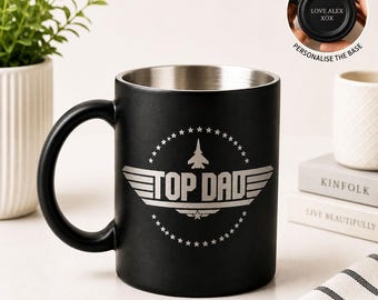Personalised Top Dad Mug | Custom Father’s Day Gift Coffee Cup | Funny Gift For Dad