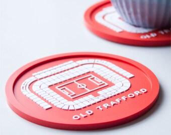 Manchester United Gift Old Trafford Stadium PVC Rubber Coaster MUFU Football Poster Gift For Him