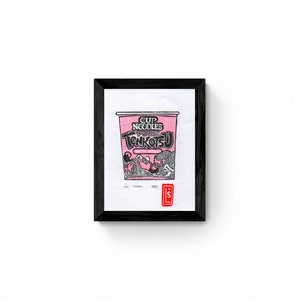 Cup noodle inspired Lino Print Tonkotsu