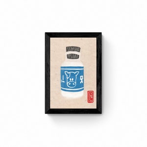 Zelda inspired Lon Lon milk lino print