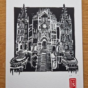 Dark souls inspired Anor londo lino print
