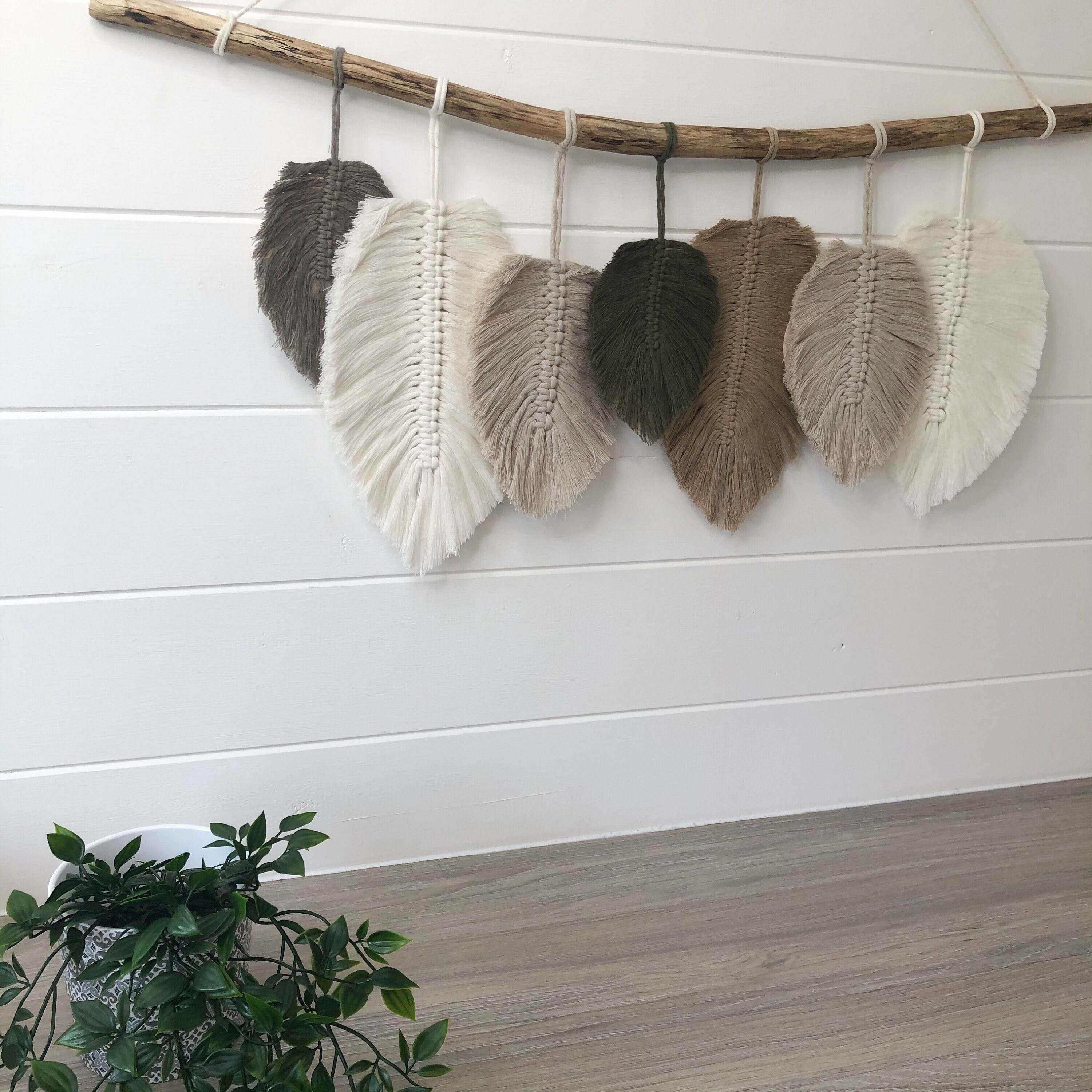 Macrame feather wall hanging Large macrame wall hanging Etsy