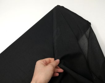 Fliselina termoadesiva, Calicot, Battista di cotone, Rinforzo - H 75 cm- NERO