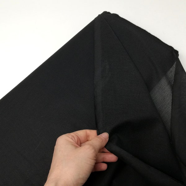 Fliselina termoadesiva, Calicot, Battista di cotone, Rinforzo - H 75 cm- NERO