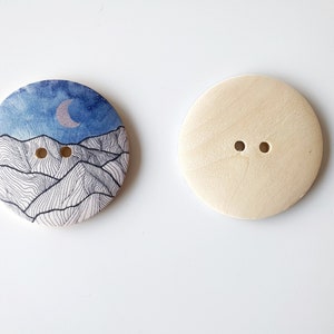 large wooden buttons, round buttons for your DIY projects image 5