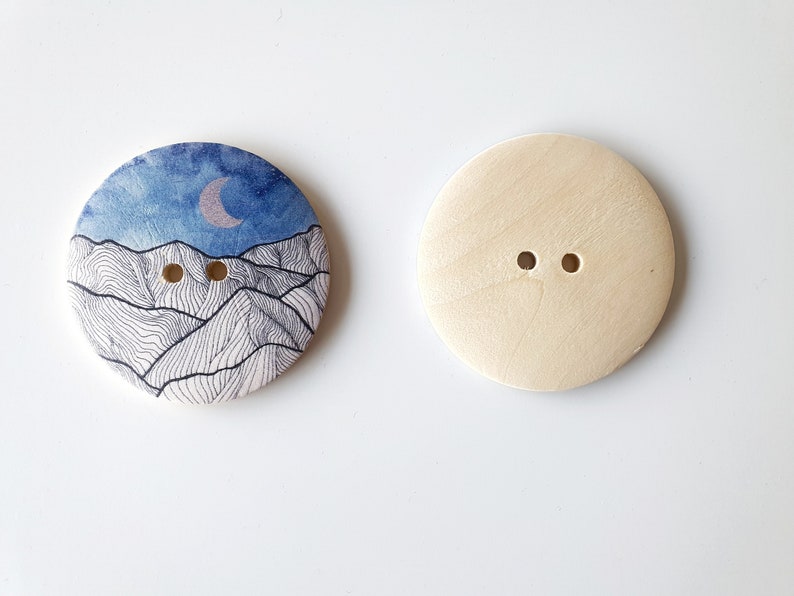 large wooden buttons, round buttons for your DIY projects image 5