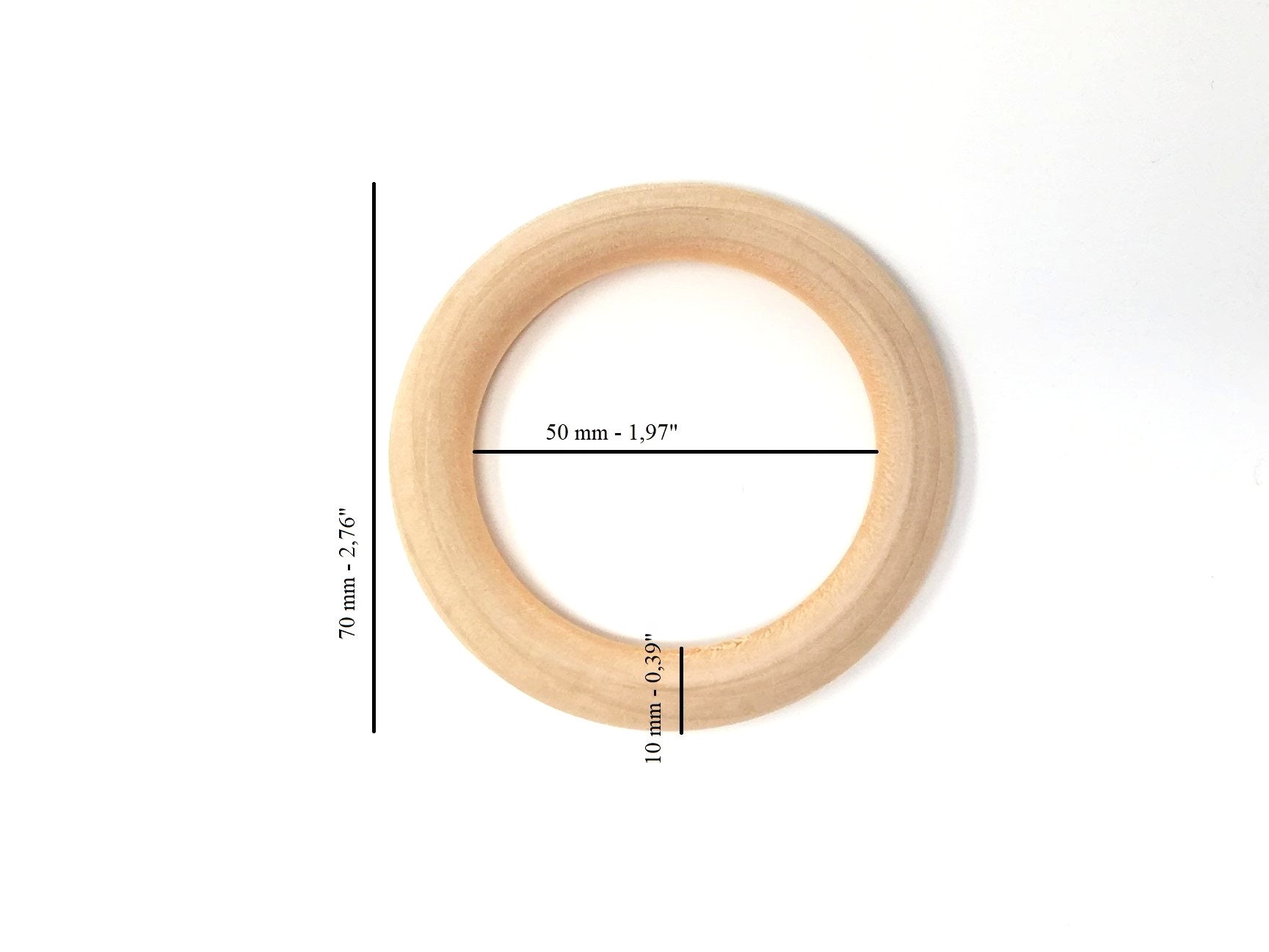 Craft Ring in Natural Wood, Diameter 2.75 70 Mm - Etsy UK