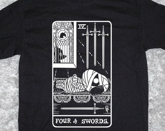 Lucky as Four of Swords T-Shirt | Tarot Collection