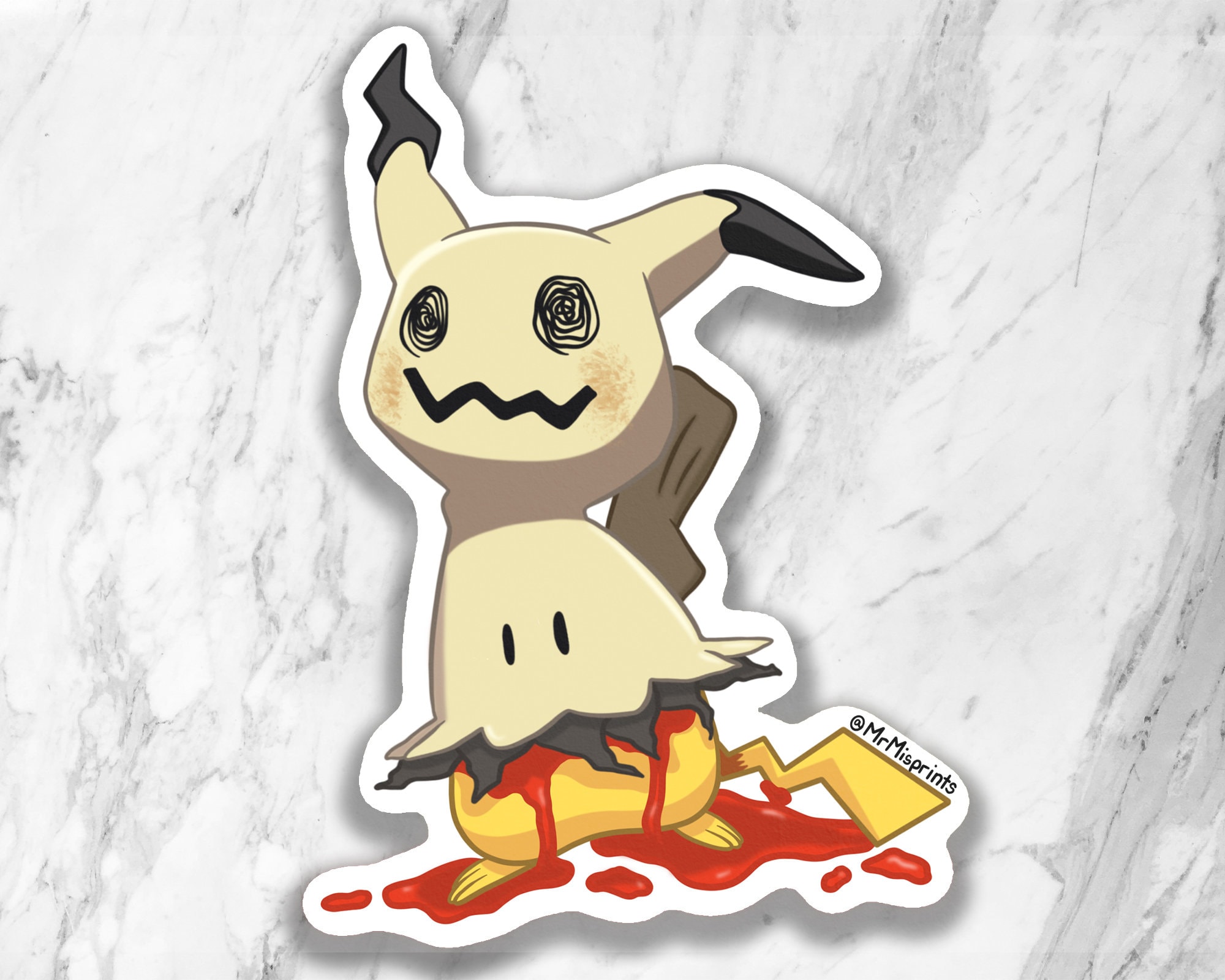 Pika x Mimikyu Vinyl Sticker Laptop Stickers Cute Stickers