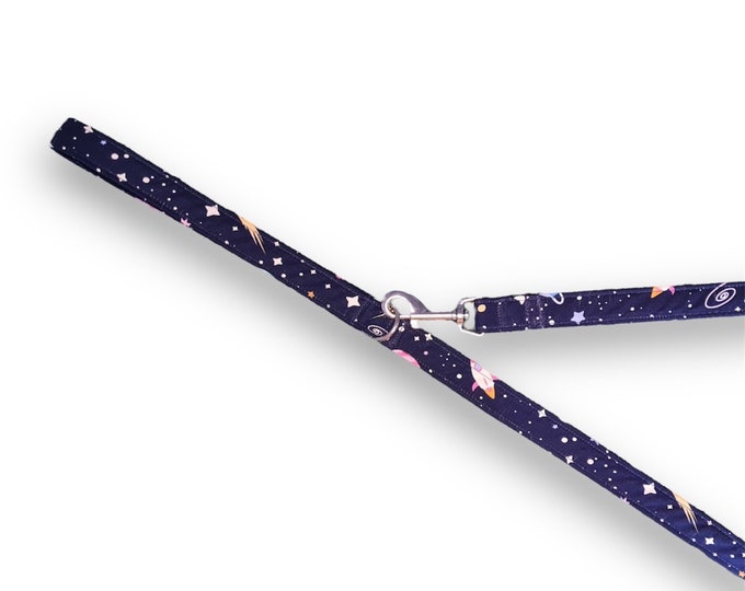 Dog lead - outterspace, rocket and planets print