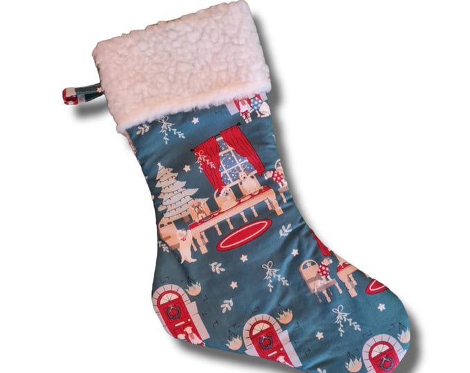 Christmas stocking - festive dogs