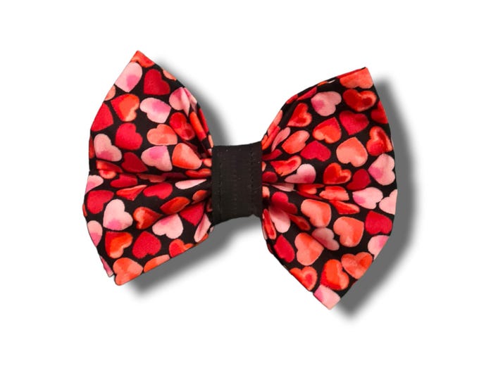 Red love heart valentines bow or sailor bow