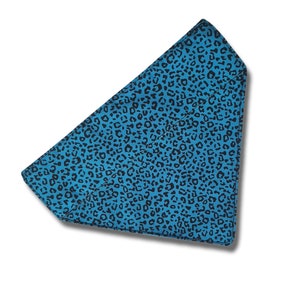 Blue Leopard print dog bandana
