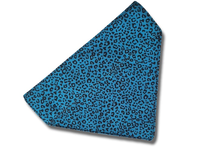 Blue Leopard print dog bandana