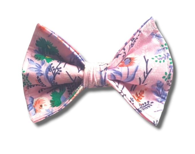 Pink Floral Print Dog Bow Tie