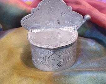 Antique pewter salt bowl