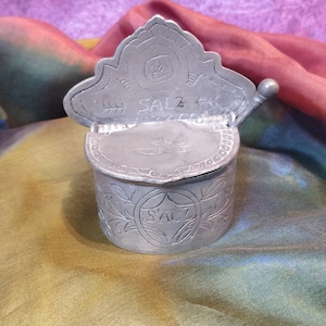 Antique pewter salt bowl