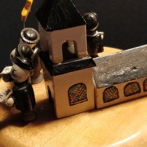 Vintage Wooden Music Box With Caroling Singers - Etsy