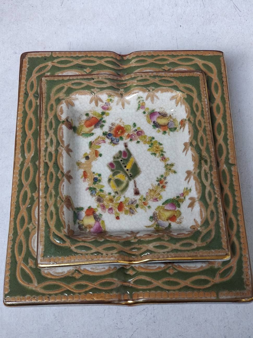 Two Vintage Stoneware Ashtrays for Riders and Jockeys, and Two Vintage Stoneware Ashtrays for Riders and Jockeys, and