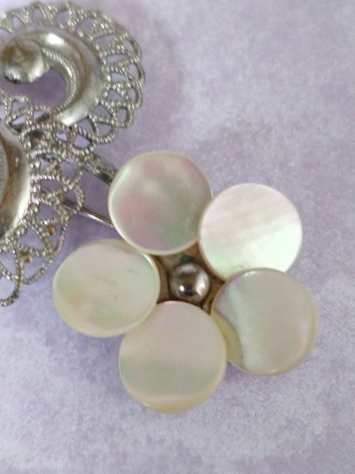 Wallflower Nostalgic Pin With Real Mother of Pearl Etsy
