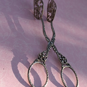 Hildesheim Rose, antique real silver (835) pastry tongs