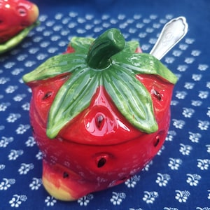 Vintage fruit jam pots