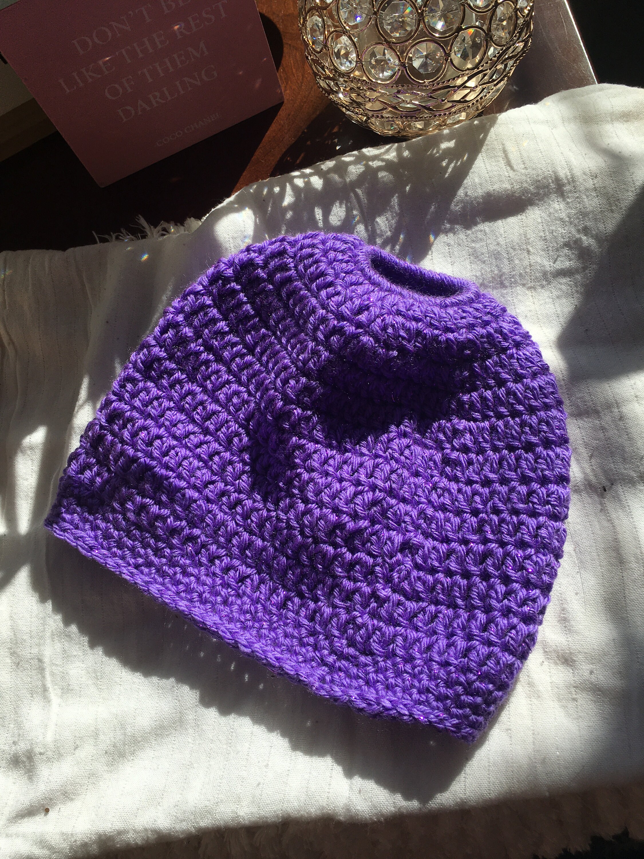 Purple Messy Hair Beanie - Etsy Australia